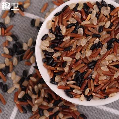 三色糙米五谷杂粮糙米饭 黑米 红米 红糙米 粗粮健身胚芽米