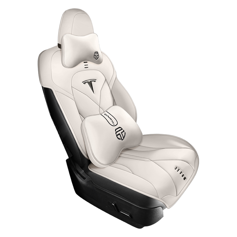 特斯拉专用座椅套MODELy/Y坐垫白色椅套车内饰车用皮革坐套丫配件