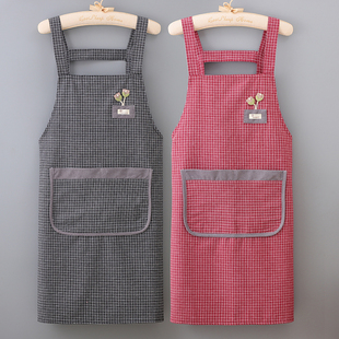 女士时尚 加厚网红做饭防油污工作服 透气纯棉围裙厨房家用2025新款