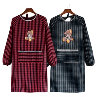 老粗布棉布纯棉罩衣反穿衣绑带工作服干活上班家用防护服外穿衣服