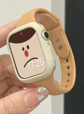 学生可爱小蛮腰iWatch硅胶表带适用AppleWatch苹果S8手表S765SE女