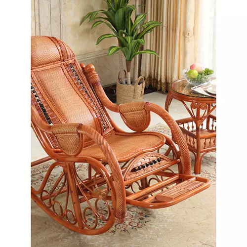 Растение для сна из ротанга, ротанг-качалка 501, настоящее кресло-качалка, кресло с откидной спинкой, большой ротанг, дом для пожилых людей, балкон, досуг, ленивый послеобеденный отдых