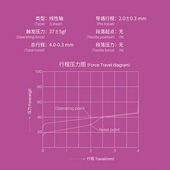 打字舒服顺滑轻盈试轴器 线性轴体37g TTC新金粉轴v2 导光柱金粉