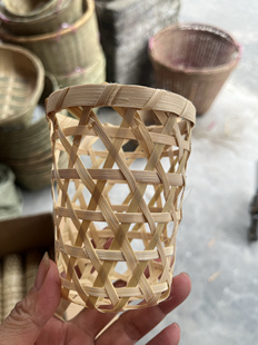竹编奶茶杯套杯竹编织冰淇淋杯竹制柠檬茶竹筐竹篓各种大小款尺寸