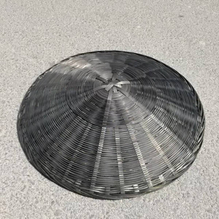 竹编空心斗笠帽古风黑红色影视拍摄道具帽子成人走秀舞蹈表演竹帽