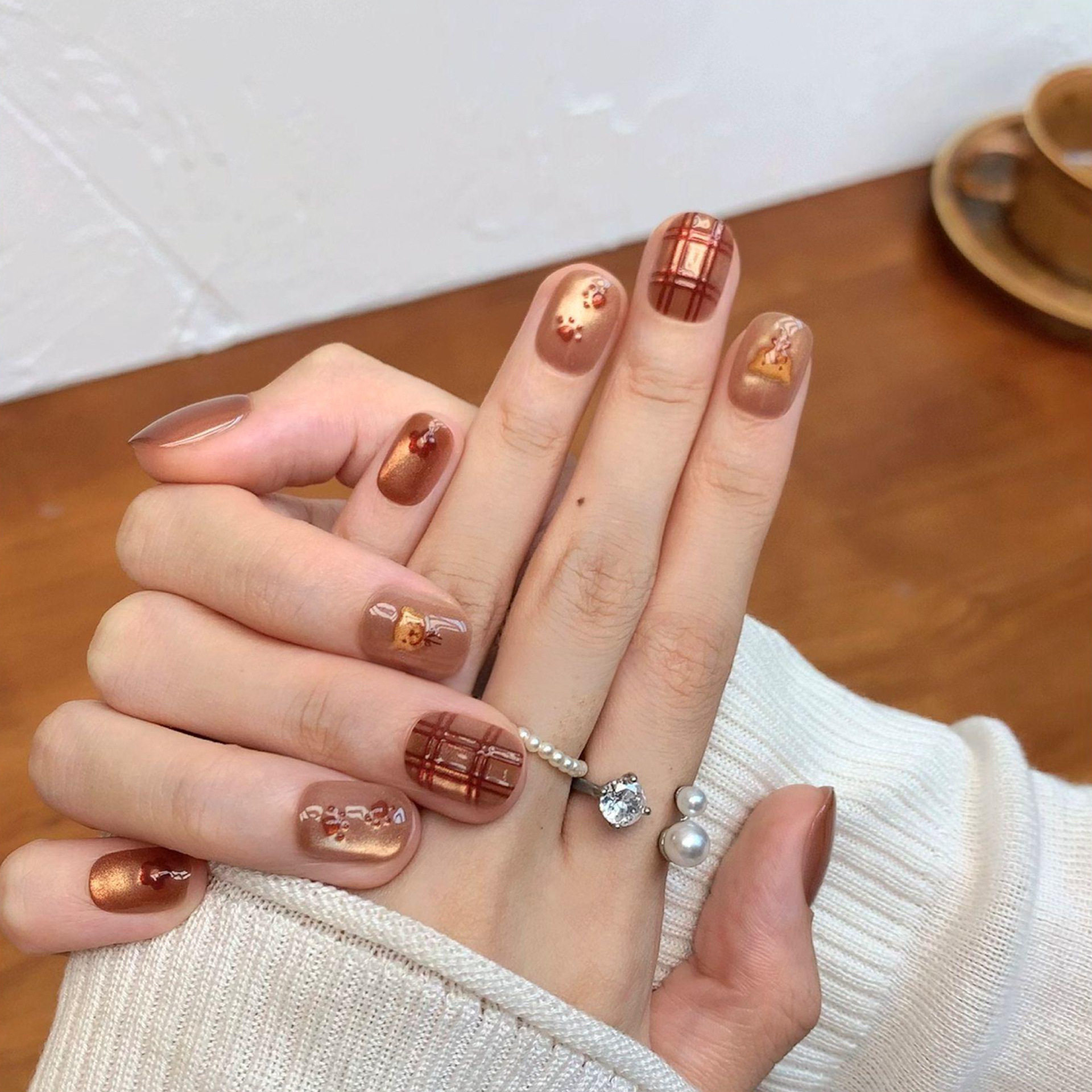 穿戴甲短款学生党猫眼儿童穿戴甲2026新款指甲贴片甲片秋冬美甲,彩妆/香水/美妆工具,穿戴甲/甲片,淘宝优惠券,粉丝福利购,淘宝优惠卷