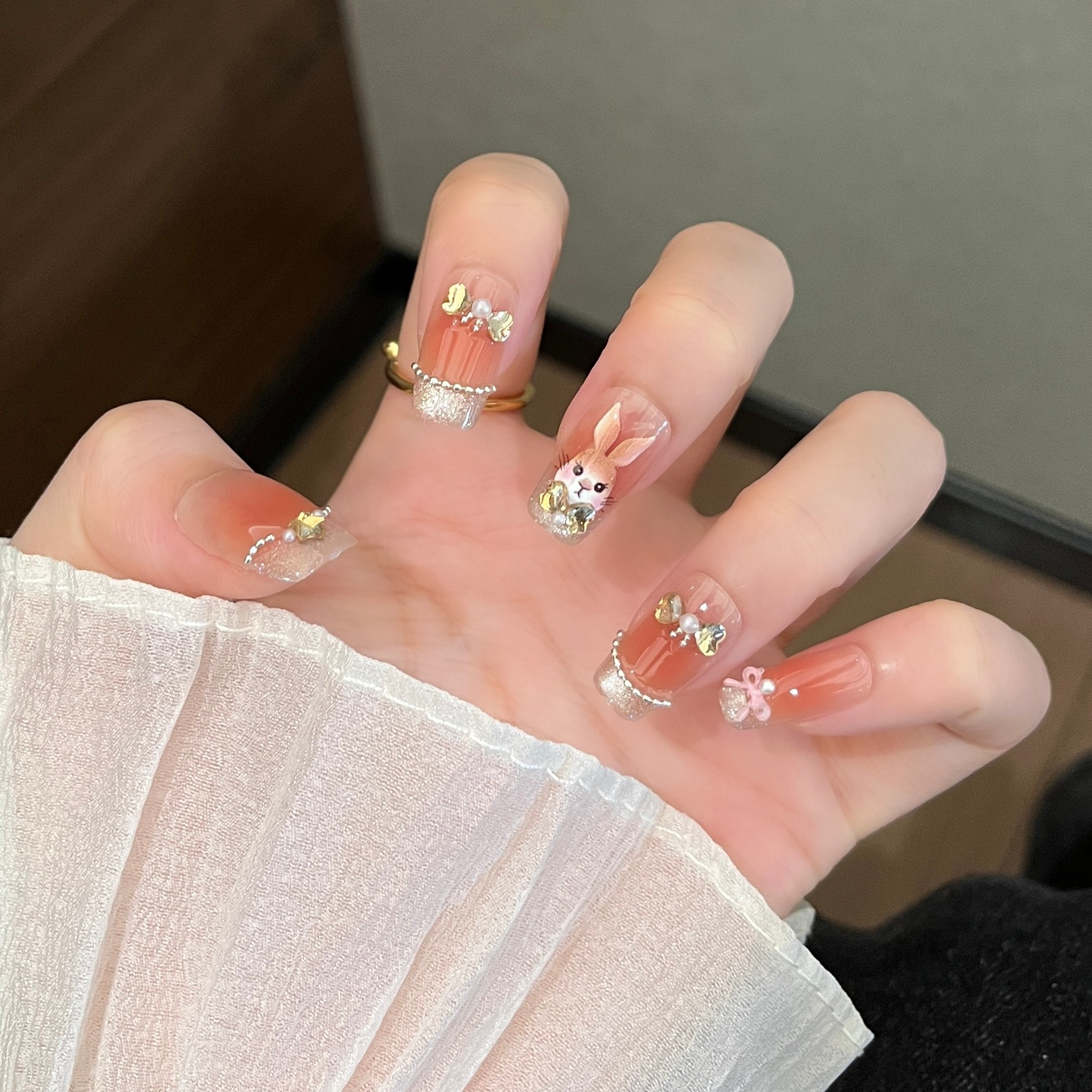 秋冬穿戴甲2025新款高级感指甲贴片法式猫眼可爱兔子儿童甲片成品,彩妆/香水/美妆工具,穿戴甲/甲片,淘宝优惠券,粉丝福利购,淘宝优惠卷