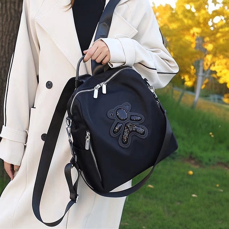 牛津布双肩包女2026新款潮流休闲多功能旅行背包女士百搭单肩两用