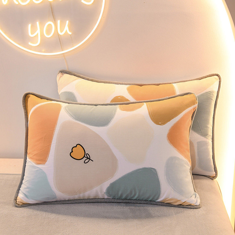 北叙纯棉加绒珊瑚绒枕套枕套一对