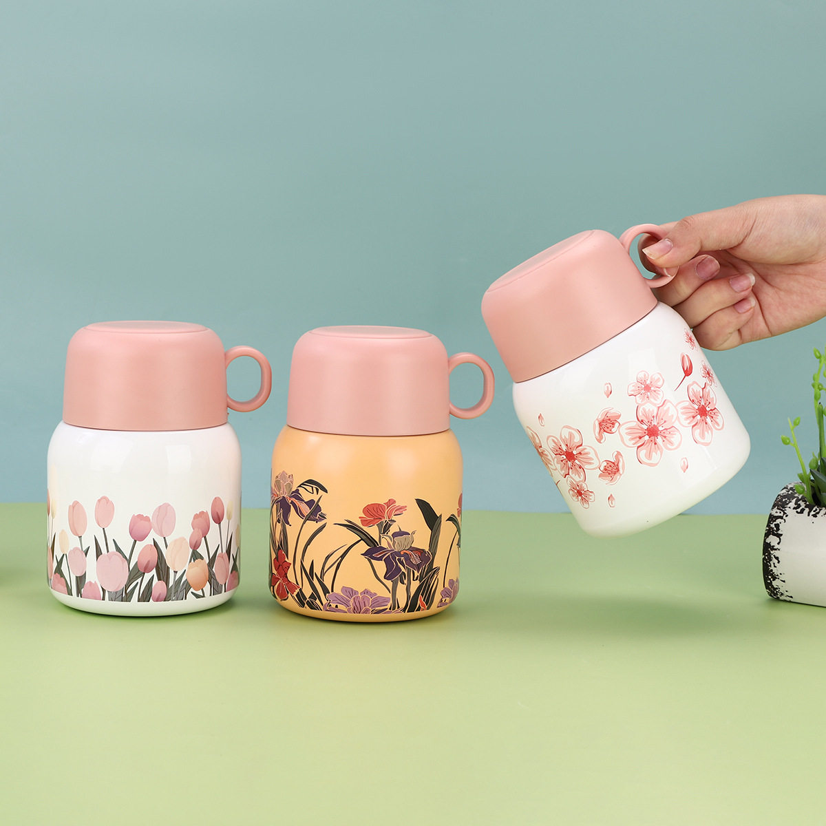 男女带勺银耳燕窝焖烧杯手提焖烧罐双层真空316不锈钢保温杯,餐饮具,焖烧杯,淘宝优惠券,粉丝福利购,淘宝优惠卷