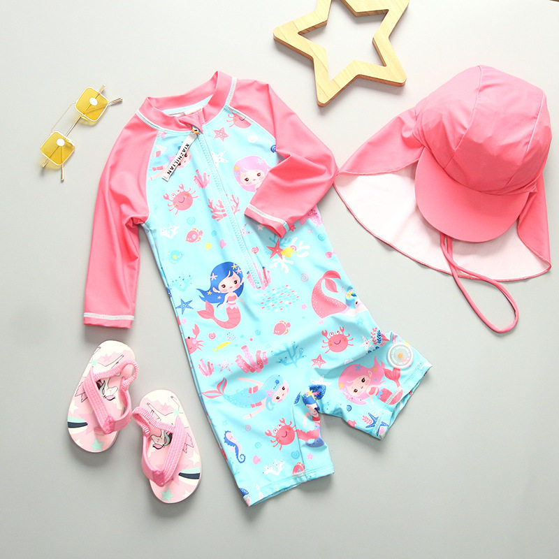 新款儿童连体冲浪服长袖