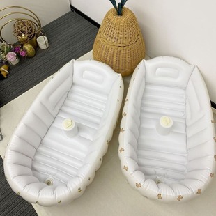 韩版 婴儿浴缸洗澡盆户外戏水DOt 儿童充气浴盆旅行外出式