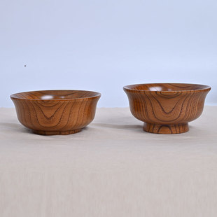 工厂直供实木翻反藏式木碗木质复古酥油碗家用米饭碗餐具量大价优