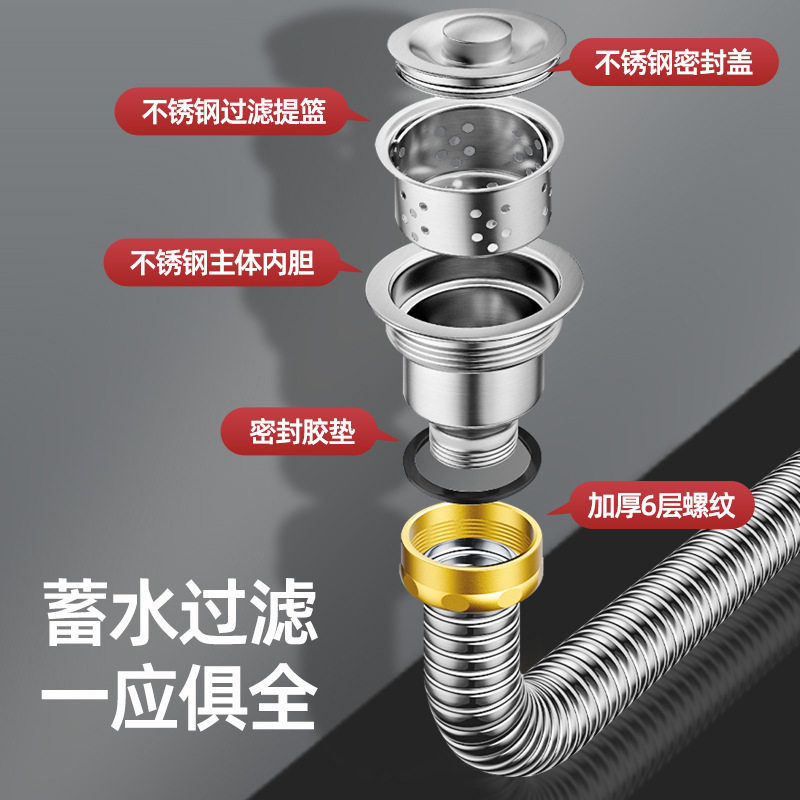 不锈钢下水管套装配件洗