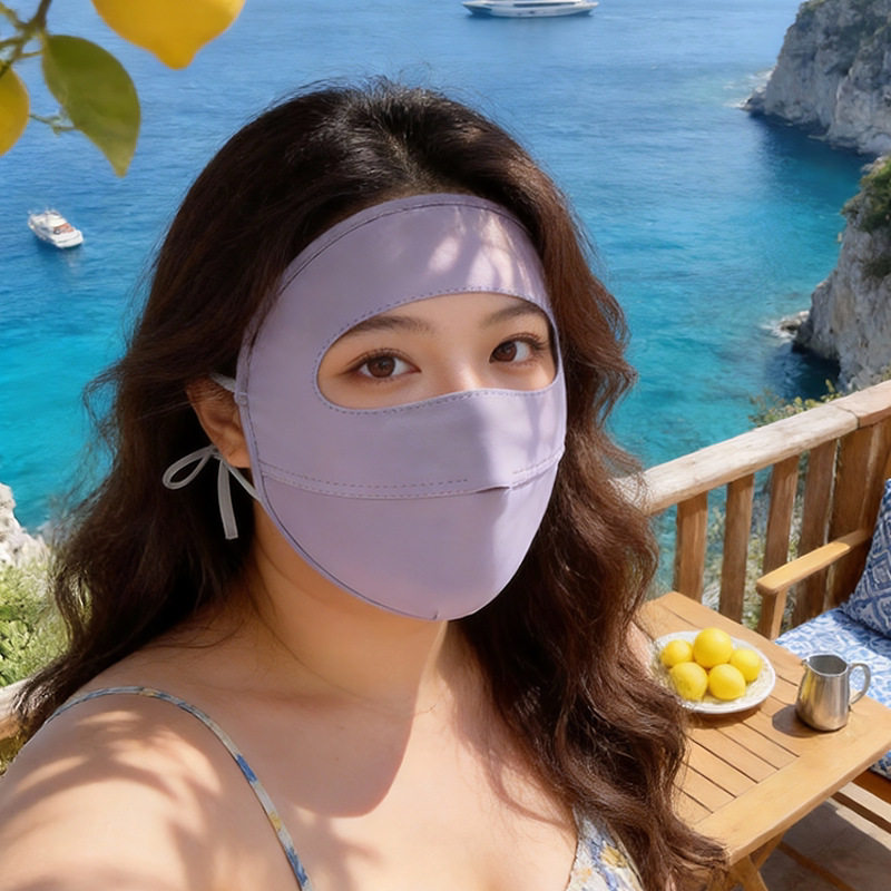大码防晒面罩女2026新款夏季全脸防紫外线透气冰丝凉感遮阳脸基尼