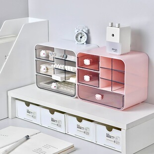 桌面收纳盒九宫格抽屉式风可爱设计置物架学生宿舍整理盒笔筒