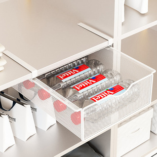 衣柜抽屉式置物架抽拉隔板分层衣服收纳内衣袜子下挂篮筐悬挂