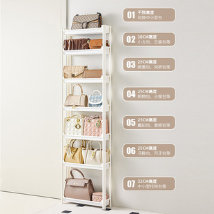 门后包包收纳架窄缝置物架小推车大容量门后放包架多层超薄收纳柜