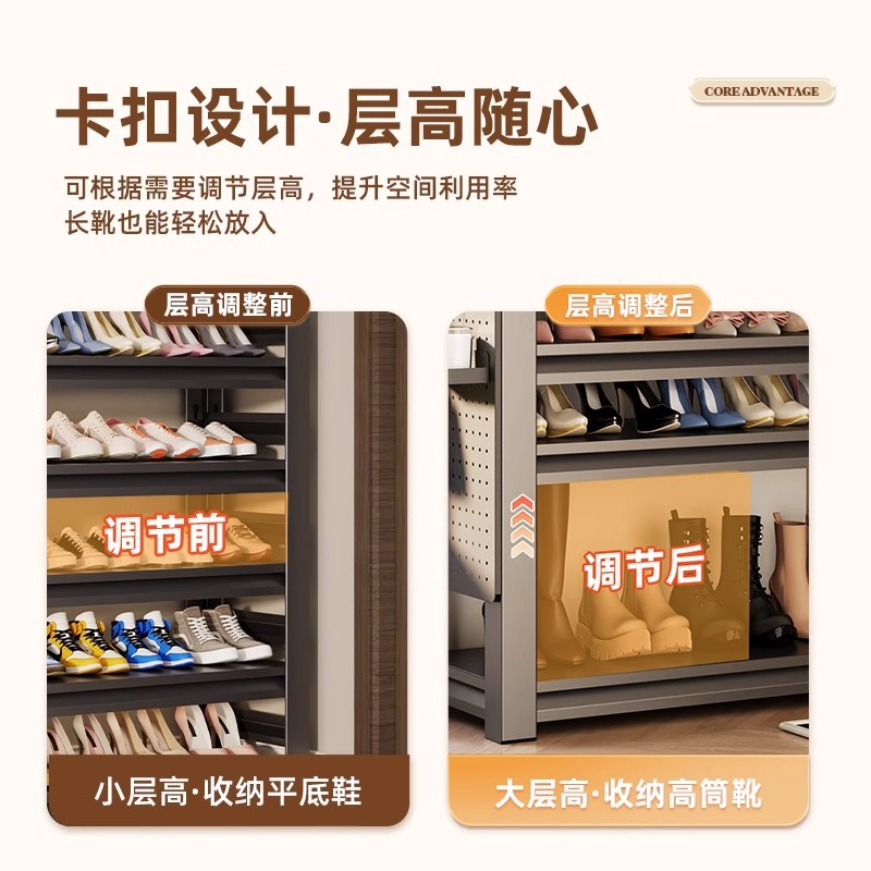 家用钢制鞋架门口简易金