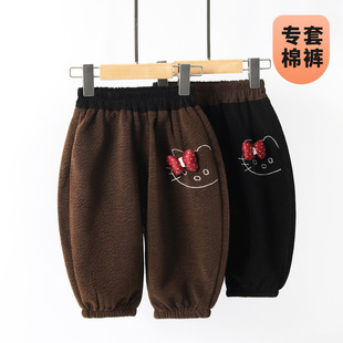 子防脏宽松外穿弹力套厚棉裤 秋冬加肥裤 蝴蝶结 女宝宝罩裤 2025新款