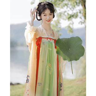 仙氣古裝 柒玥瑾_青檸 原創(chuàng)齊胸襦裙?jié)h服女2025新款 改良唐制復原款