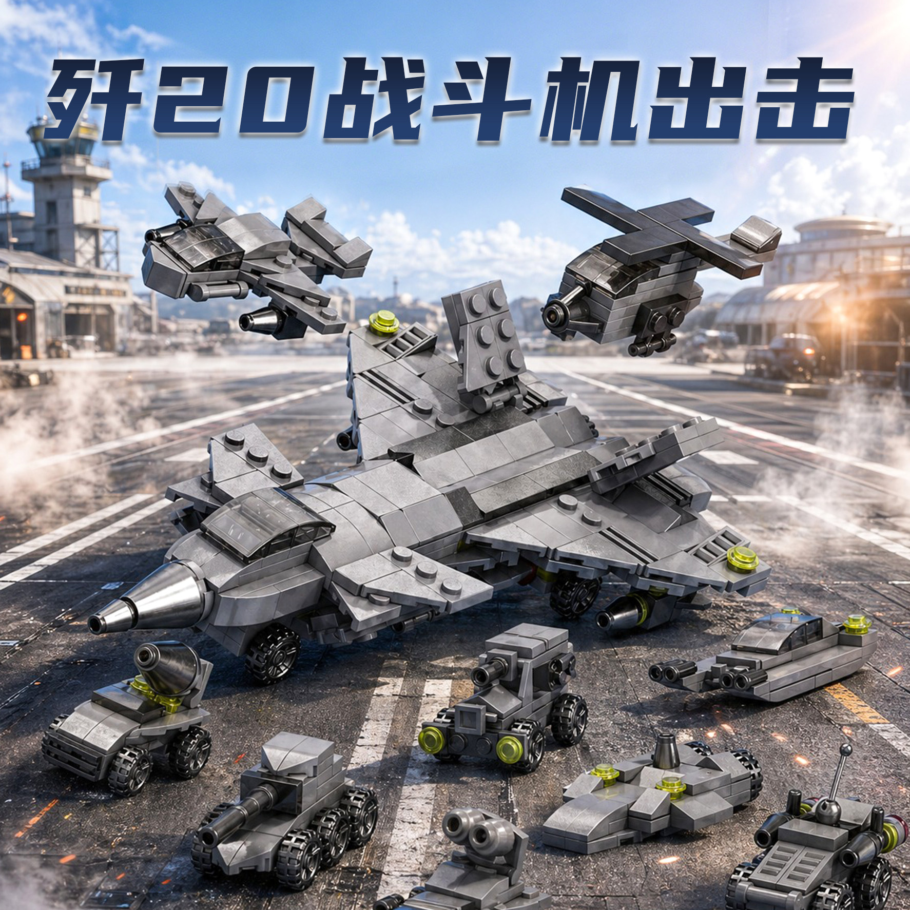 十合一工程车积木玩具图片
