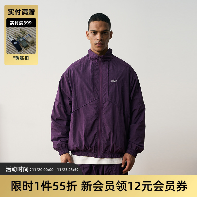 TIRES 23AW 日系复古户外骑行尼龙运动外套 速干解构教练夹克套装