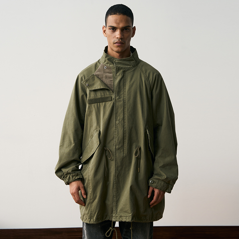 TIRESVAN水洗宽松M51风衣外套