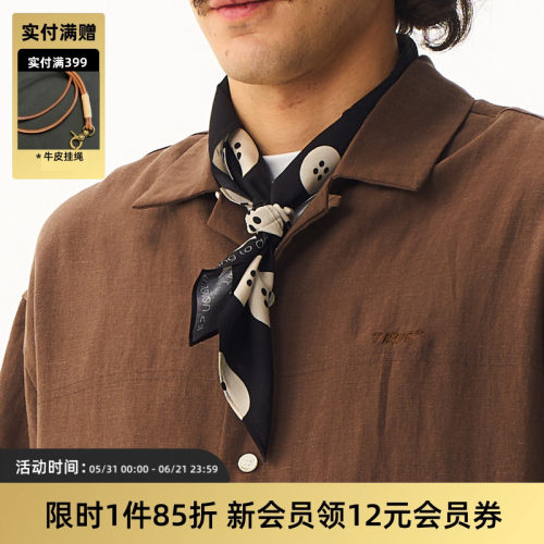 TIRES搭配纽扣方巾头巾