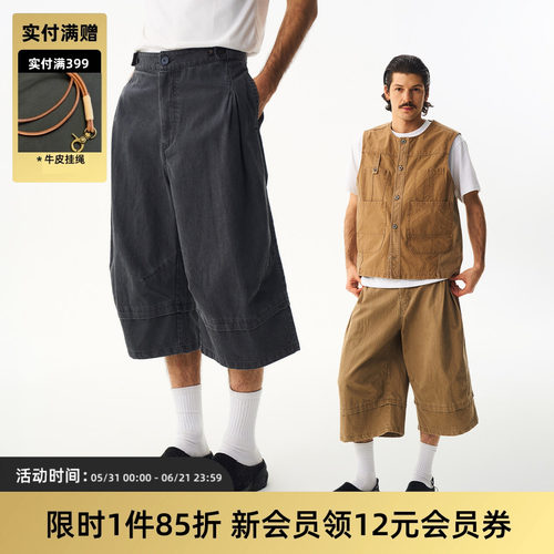 TIRES26SS水洗七分工装短裤