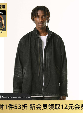 TIRES 20AW VtwaY D51日产牛仔夹克外套 洗水工装中长款复古M65男