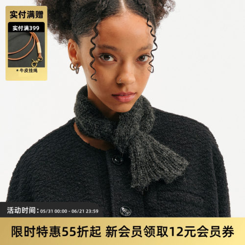 TIRES羊毛海马毛造型围巾围脖