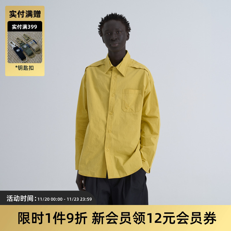 TIRES 25AW 日系复古休闲廓形衬衫 进口匹马棉面料弯刀长袖衬衣