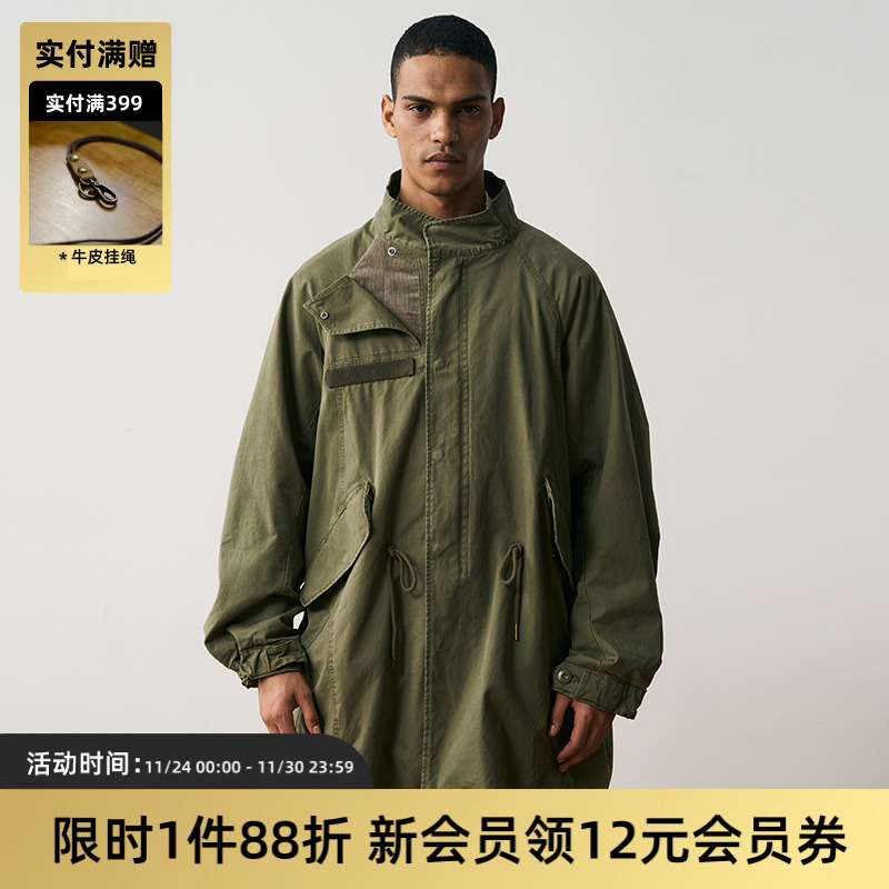 TIRESVAN水洗宽松M51风衣外套