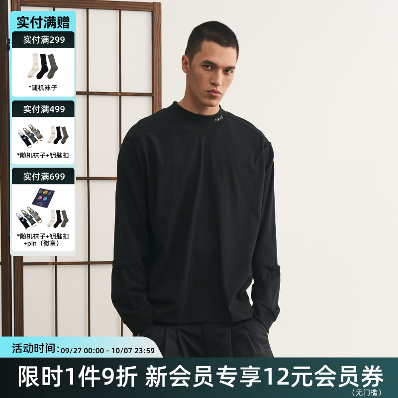 半高领宽松长袖日系复古TIRES