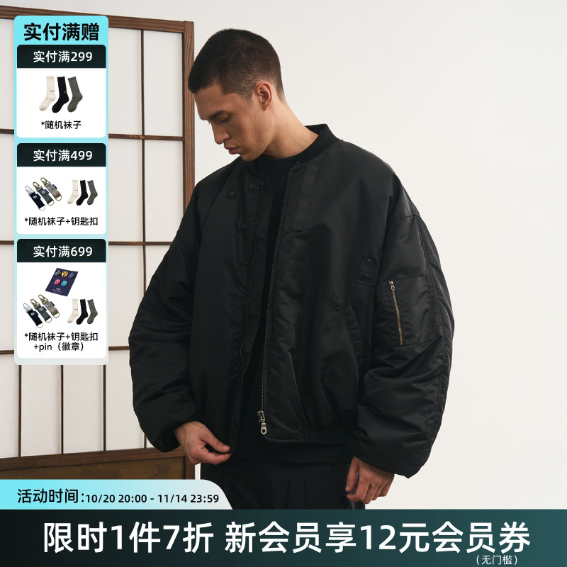 光泽尼龙重磅宽松MA1飞行夹克