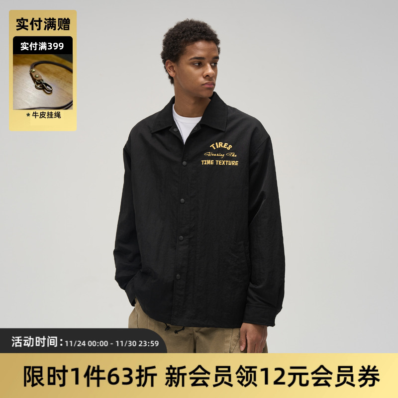 TIRES翻领休闲教练夹克外套