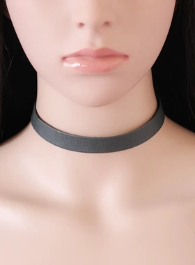 创意款饰品简约吊坠仿皮短款choker颈链项圈女ebay跨境项链