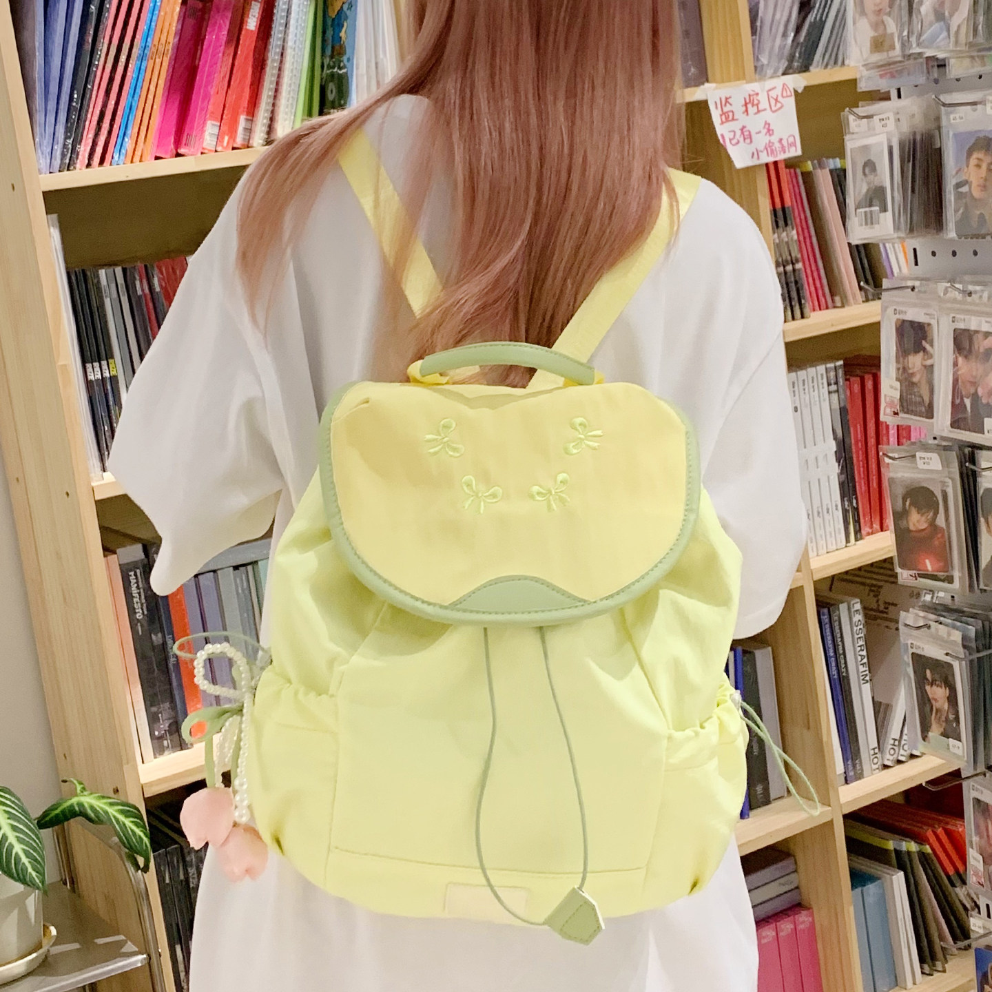 中点儿童研学旅行小背包女小学生书包清新可爱束口袋高颜值双肩包