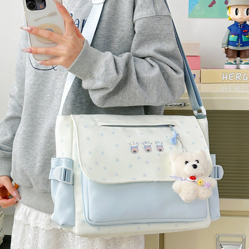 可爱高颜值补课包日系单肩斜挎包