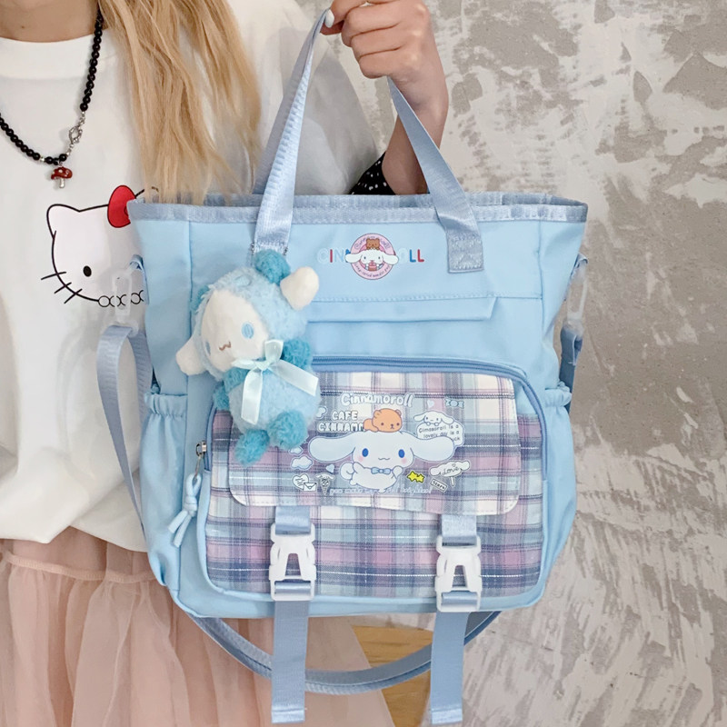 中点高颜值补课包小学生初中生卡通三丽鸥日系可爱格子单肩斜挎包,箱包皮具/热销女包/男包,时尚帆布包,淘宝优惠券,粉丝福利购,淘宝优惠卷