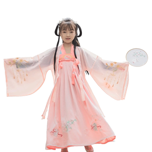 汉服女童单件绣花大袖衫日常小女孩搭配齐腰齐胸襦裙古筝古装