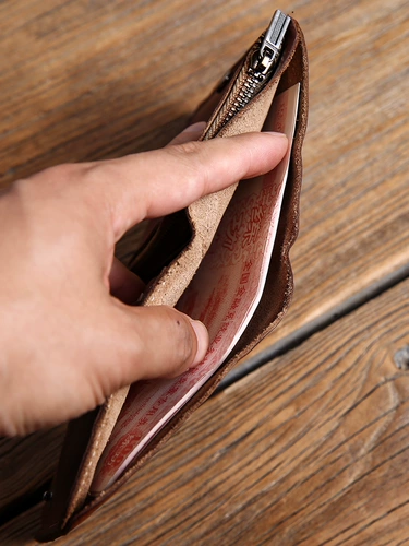 Короткий бумажник, ультратонкий ретро кожаный минималистичный кошелек, из натуральной кожи, воловья кожа