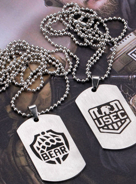 逃离塔科夫狗牌周边同款 游戏项链军牌道具 USEC不锈钢BEAR钥匙扣