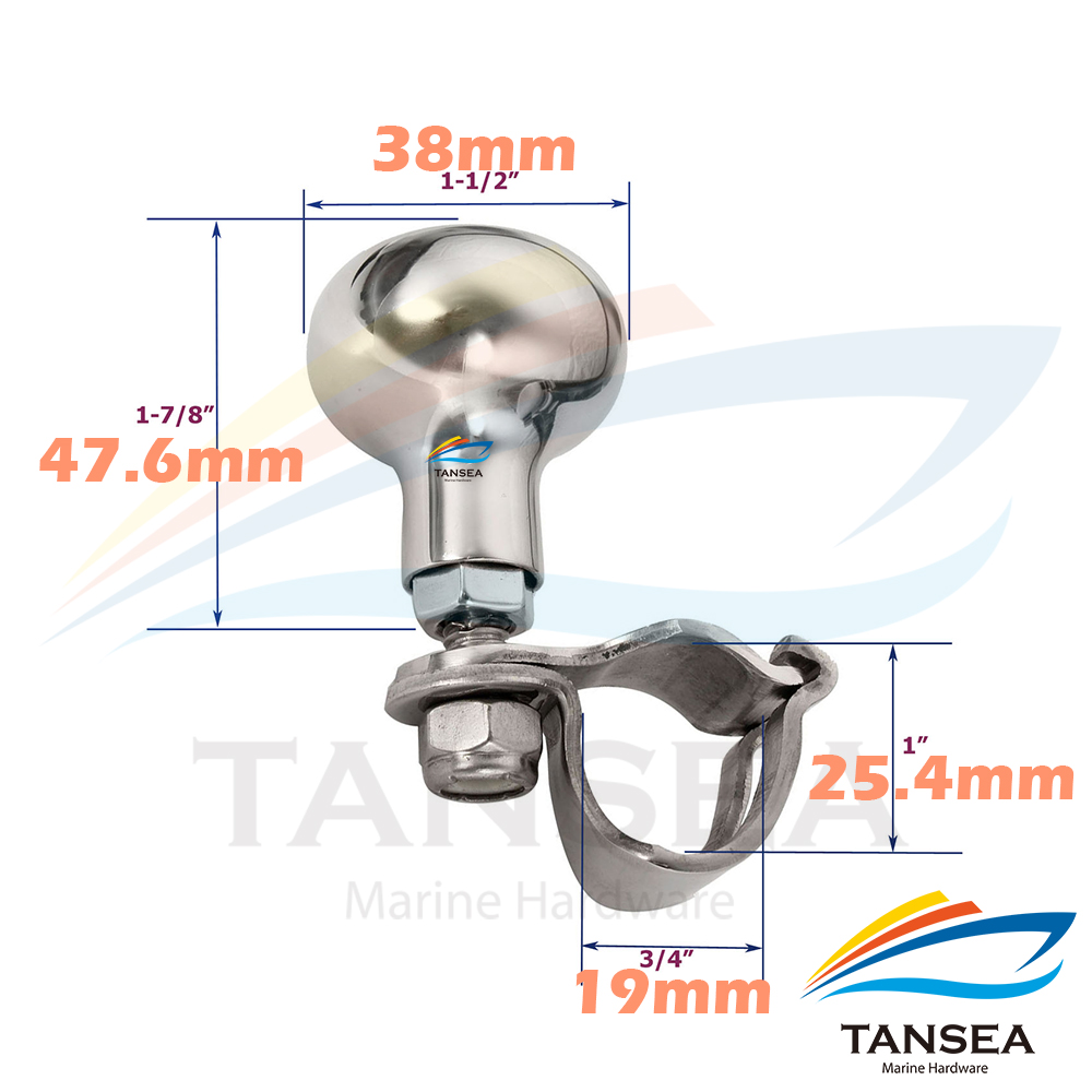 不锈钢316方向盘握把助力球旋转万向球方向盘省力游艇船用五金