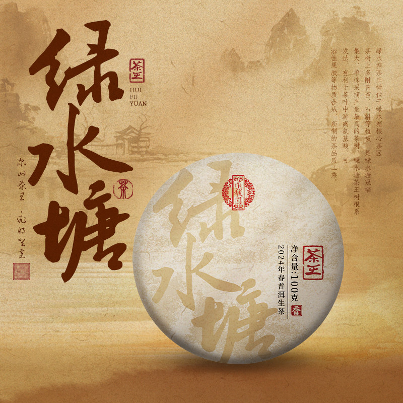 汇馥园2024年绿水塘茶王普洱普洱