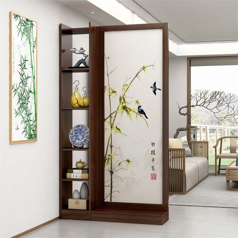 2026新型实木屏风入户正对门玄关隔断柜一体穿堂遮挡现代简约艺术