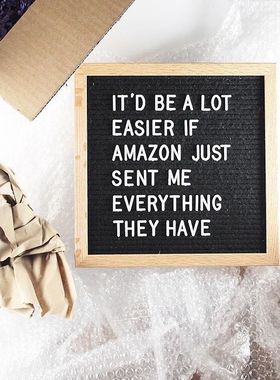 10*10毛毡字母留言板felt letterboard相框含塑料支架 含字母