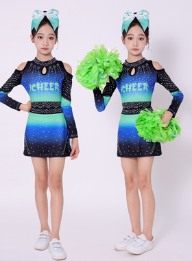 儿童花球啦啦操演出服长袖拉拉队比赛服中小学生运动会团体操服装