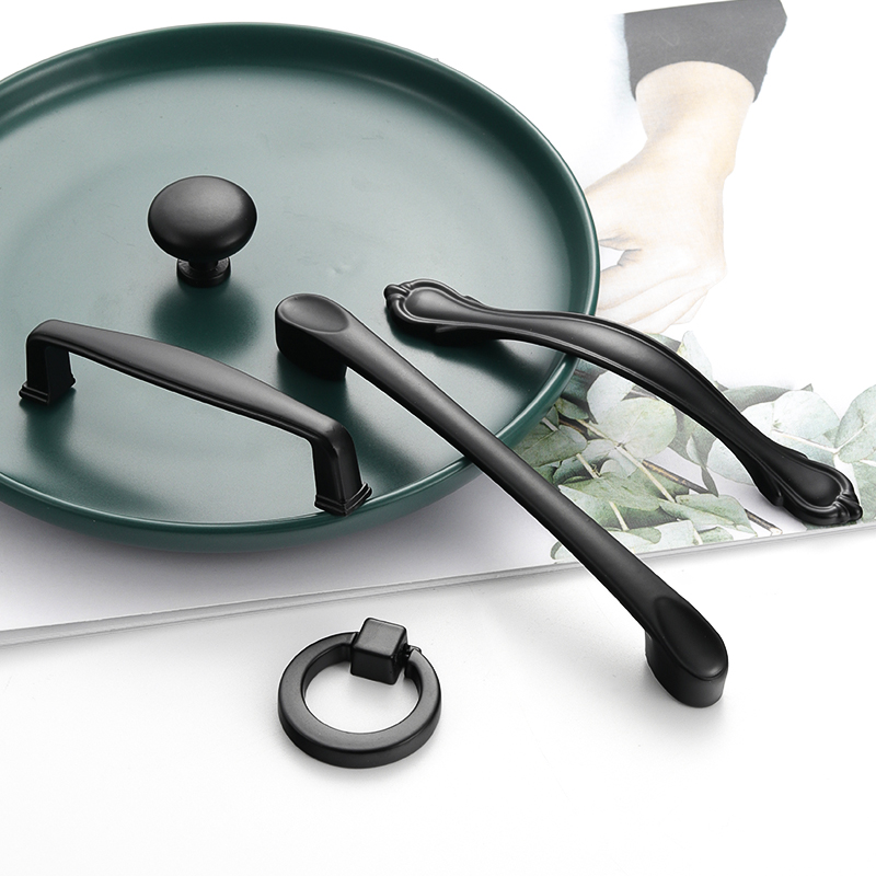 美式黑色衣柜橱柜抽屉小把手拉手